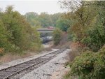 Siding Track looking West, connecting to main track & under Highway 10